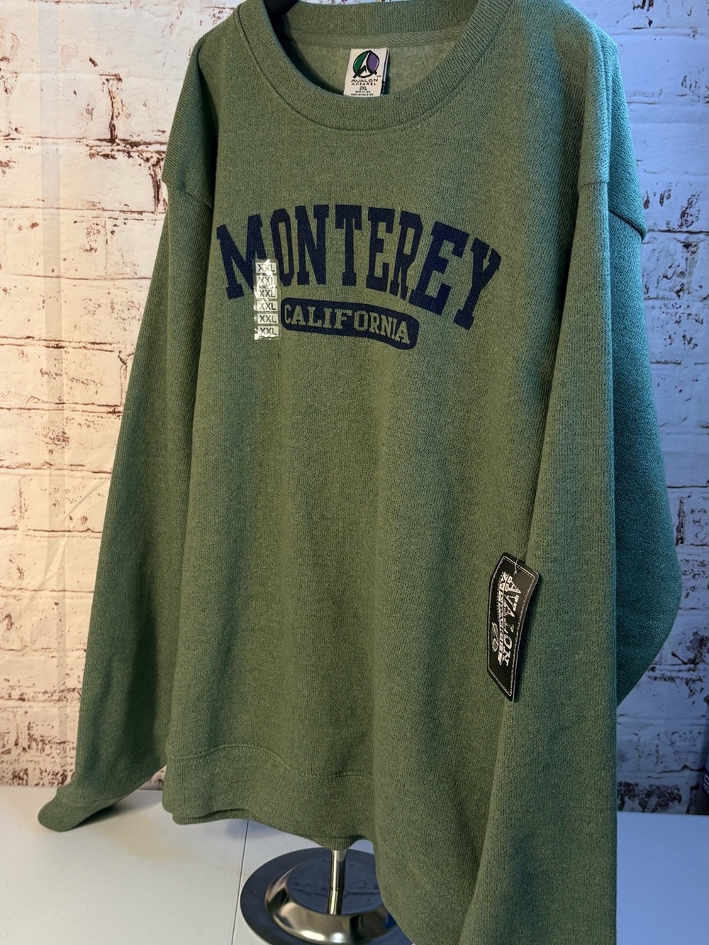 Avalon Mint Green Sweatshirt with Navy Print